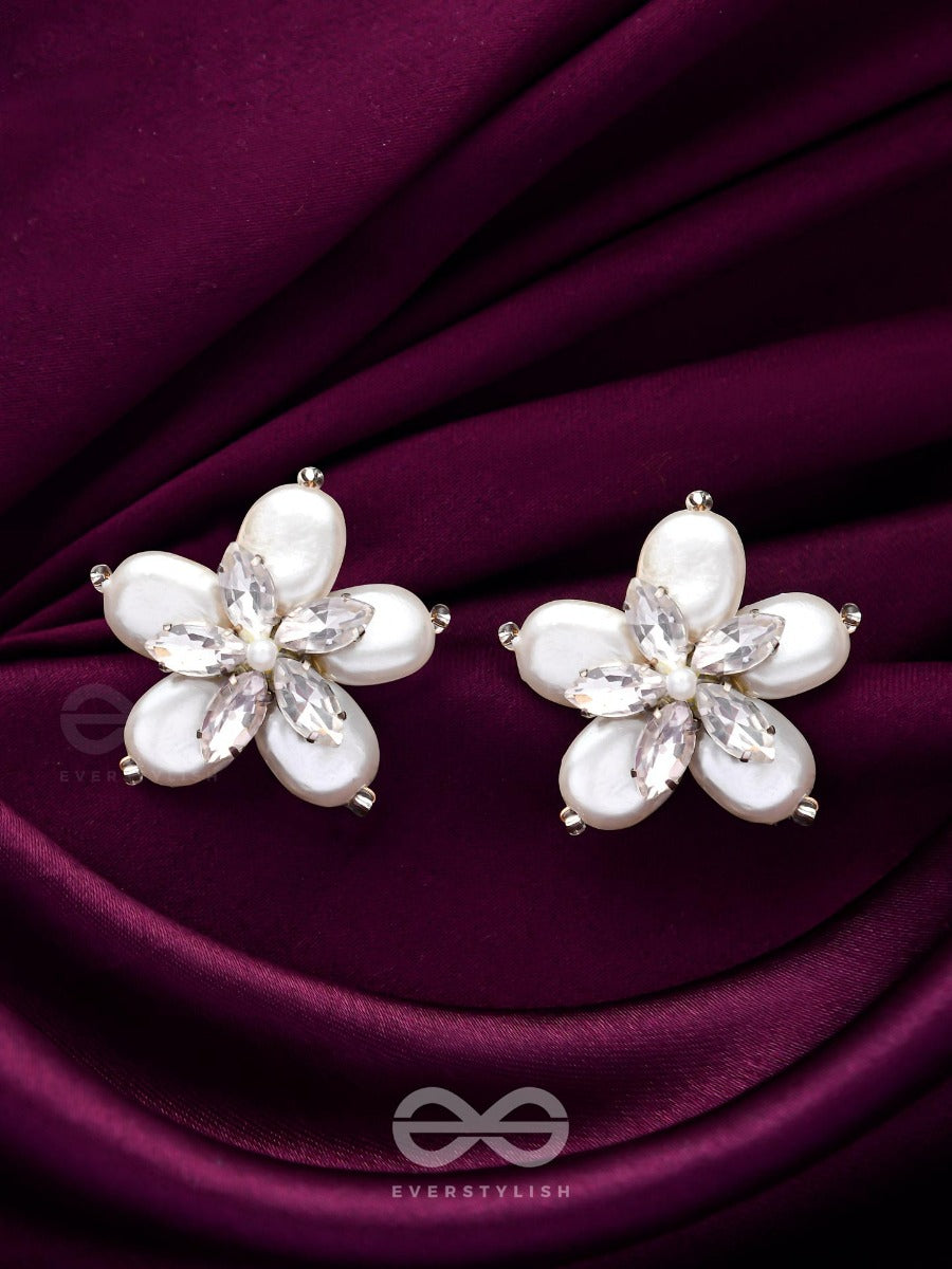 A Crystalline Perwinkle - White Casual Studs