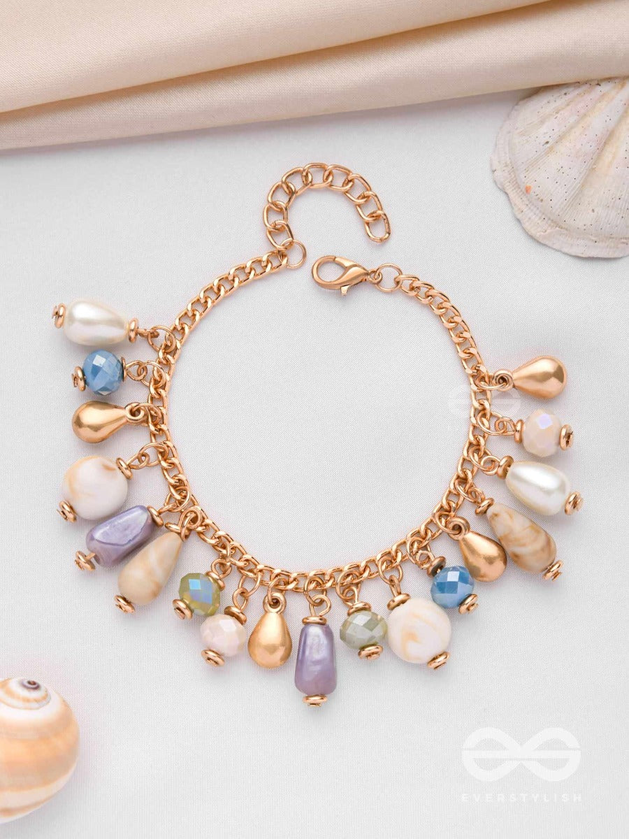 The Crystalline Shore- Casual Beaded Sandstone Bracelet