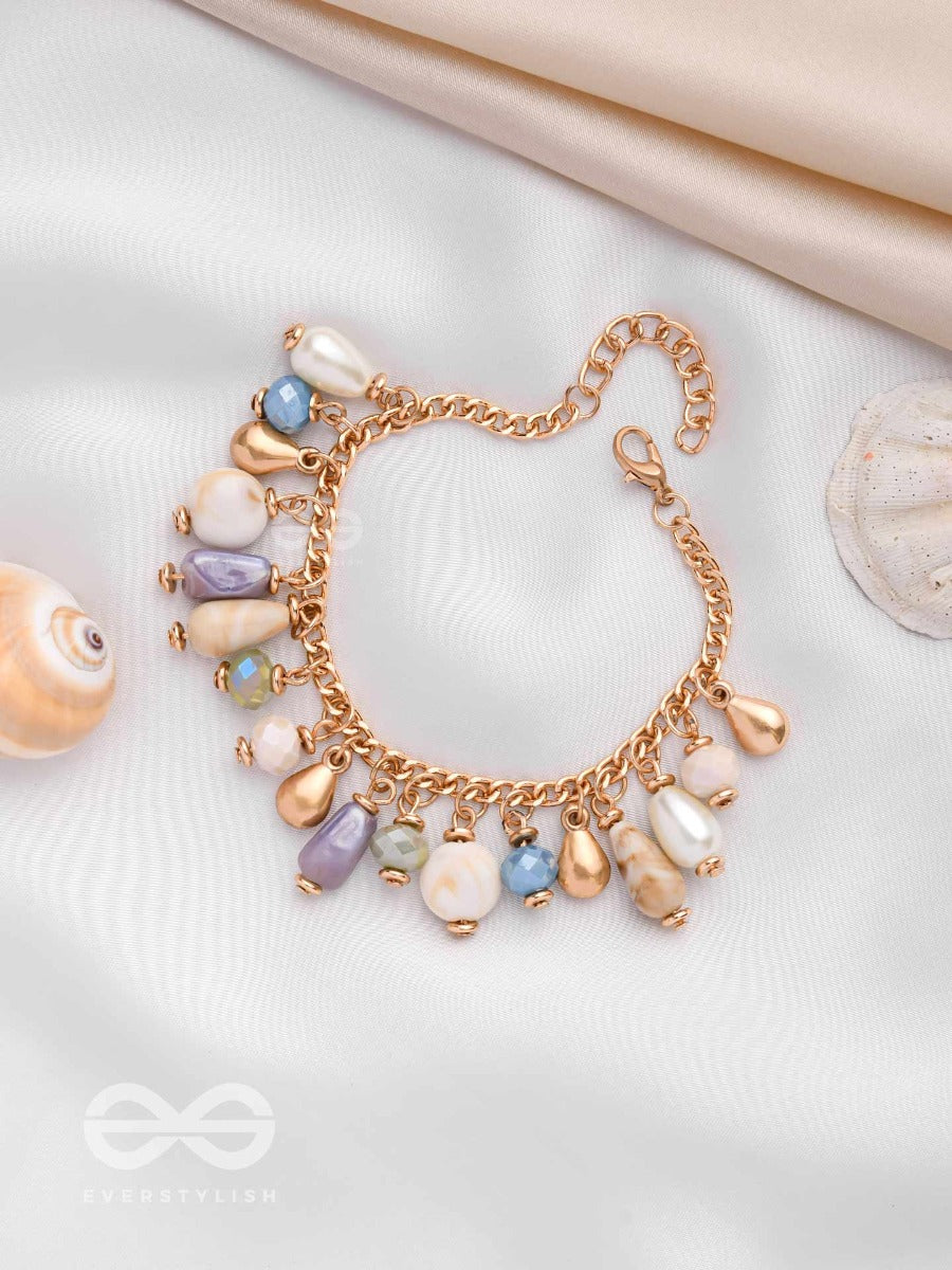 The Crystalline Shore- Casual Beaded Sandstone Bracelet