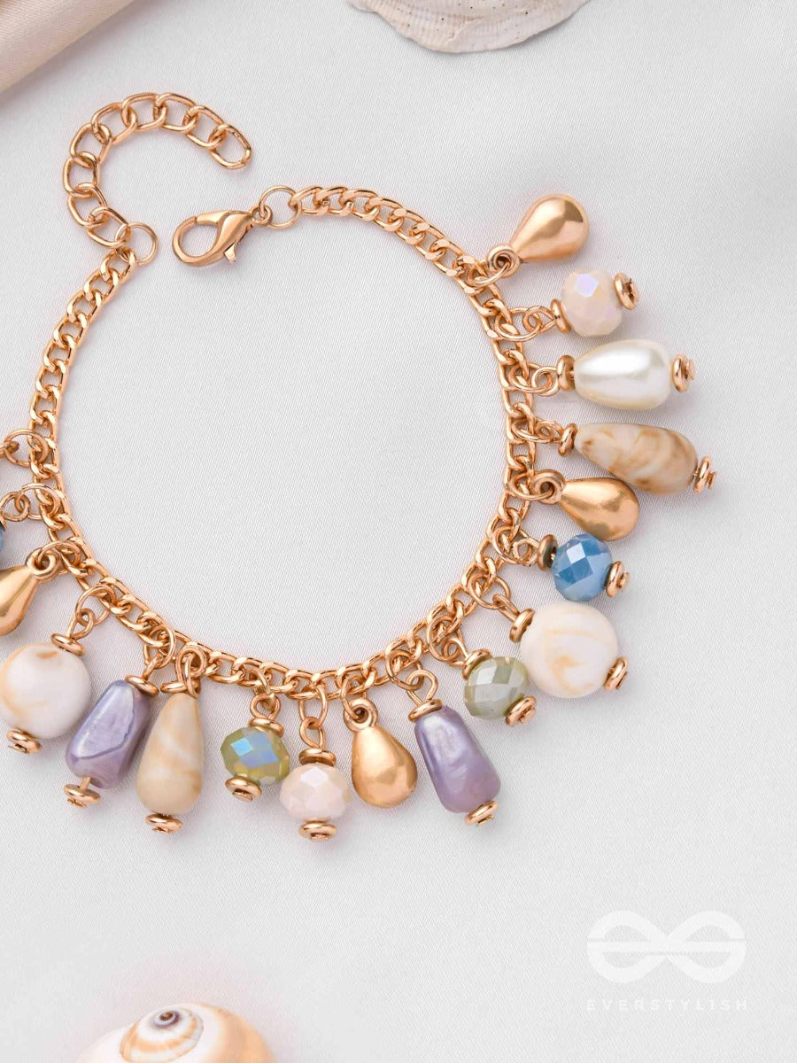 The Crystalline Shore- Casual Beaded Sandstone Bracelet