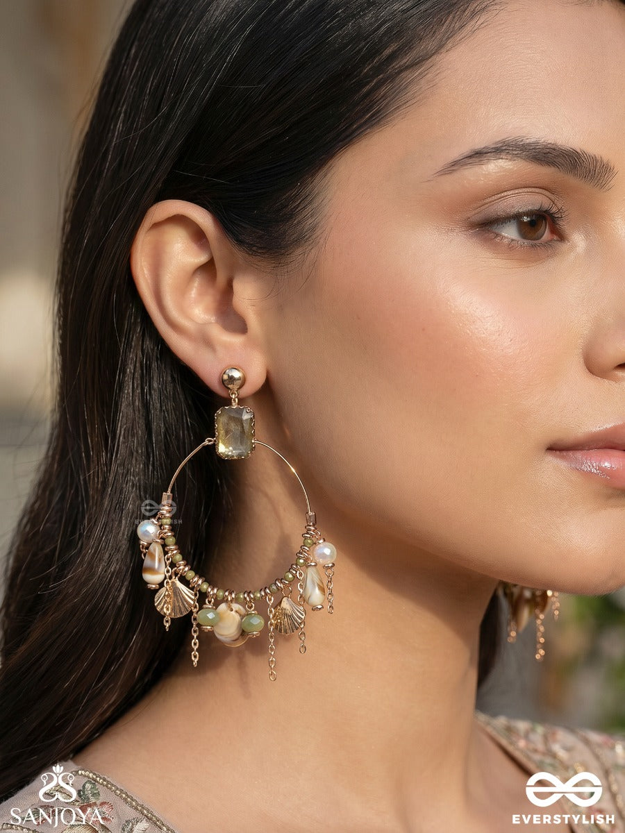 The Tropical Coastline - Statement Drop Crystal Chandelier Earrings