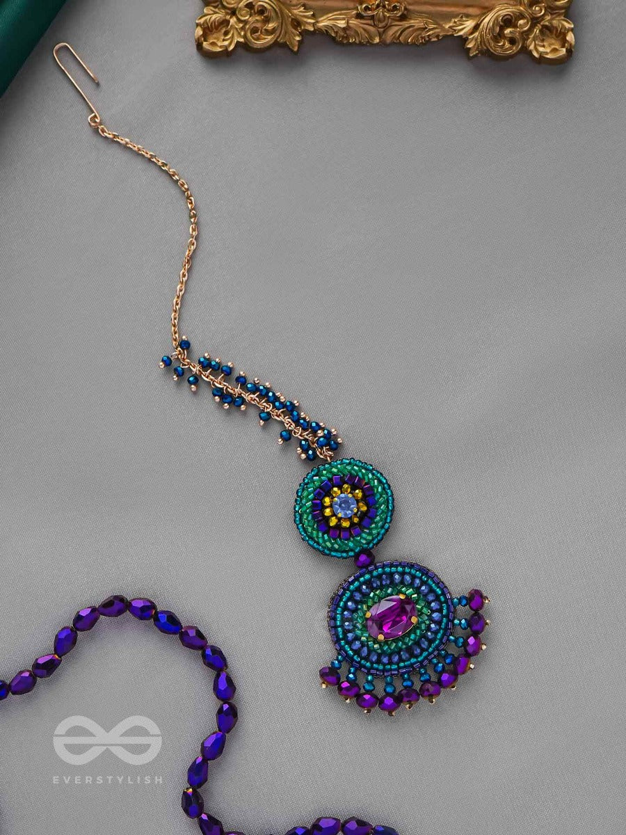 Prishni - The Starry Sky - Stones And Beads Embroidered Maangtika
