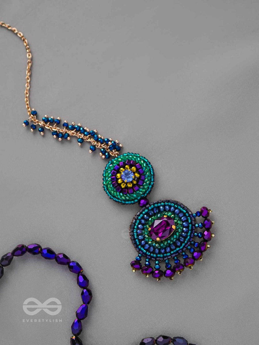 Prishni - The Starry Sky - Stones And Beads Embroidered Maangtika