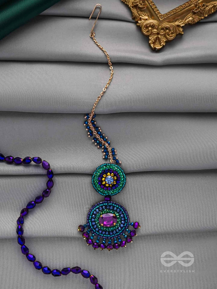 Prishni - The Starry Sky - Stones And Beads Embroidered Maangtika