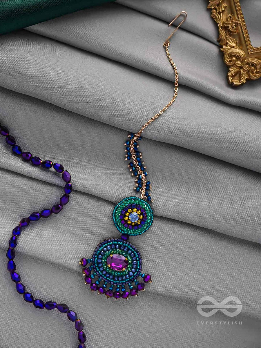 Prishni - The Starry Sky - Stones And Beads Embroidered Maangtika