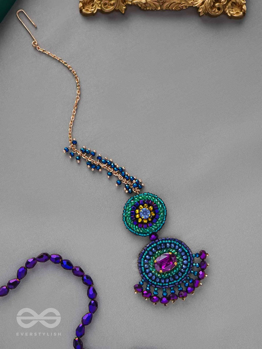 Prishni - The Starry Sky - Stones And Beads Embroidered Maangtika