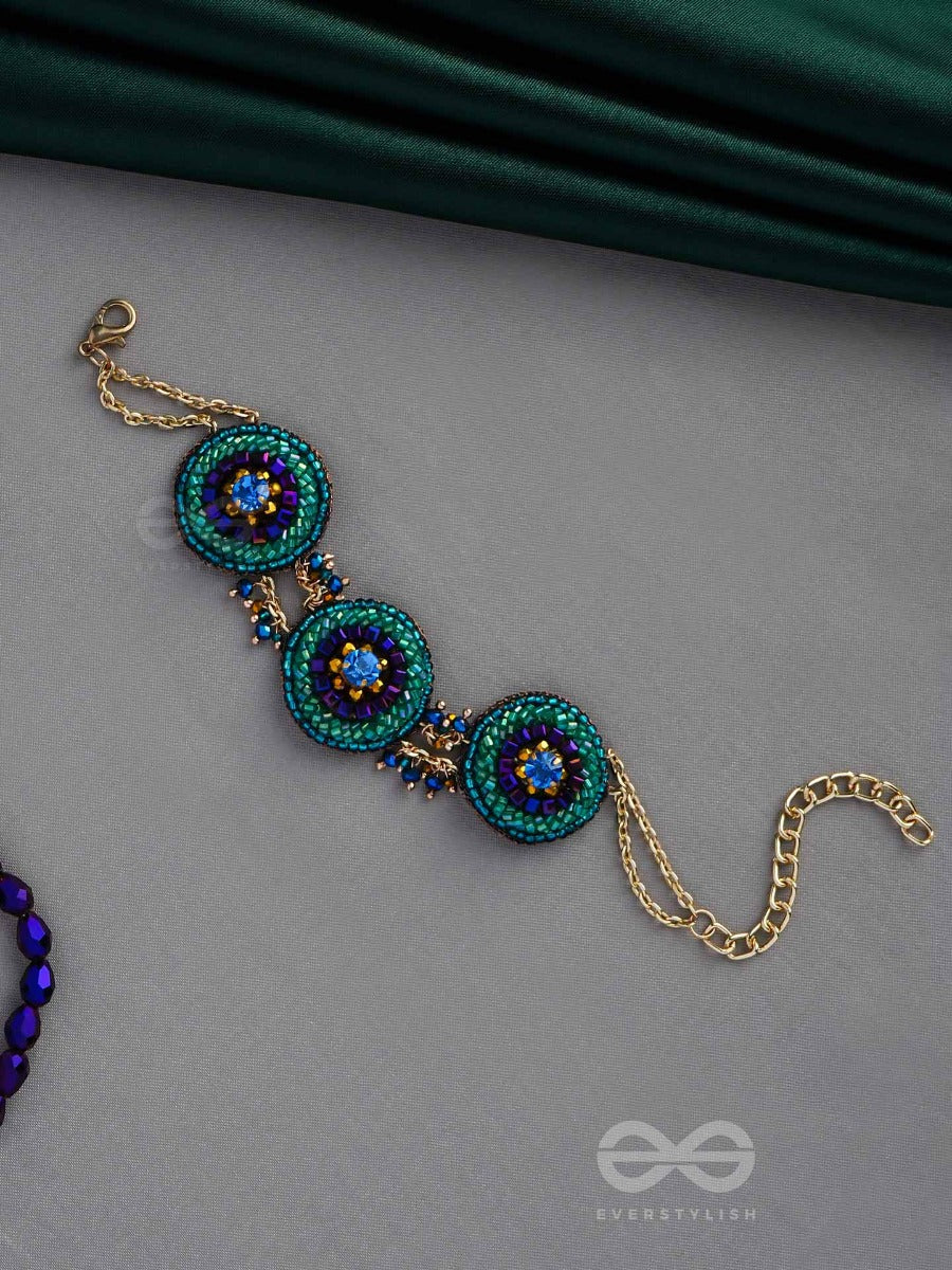 Subraja - Brilliantly Radiant - Beads, Stone And Cutdana Embroidered Bracelet
