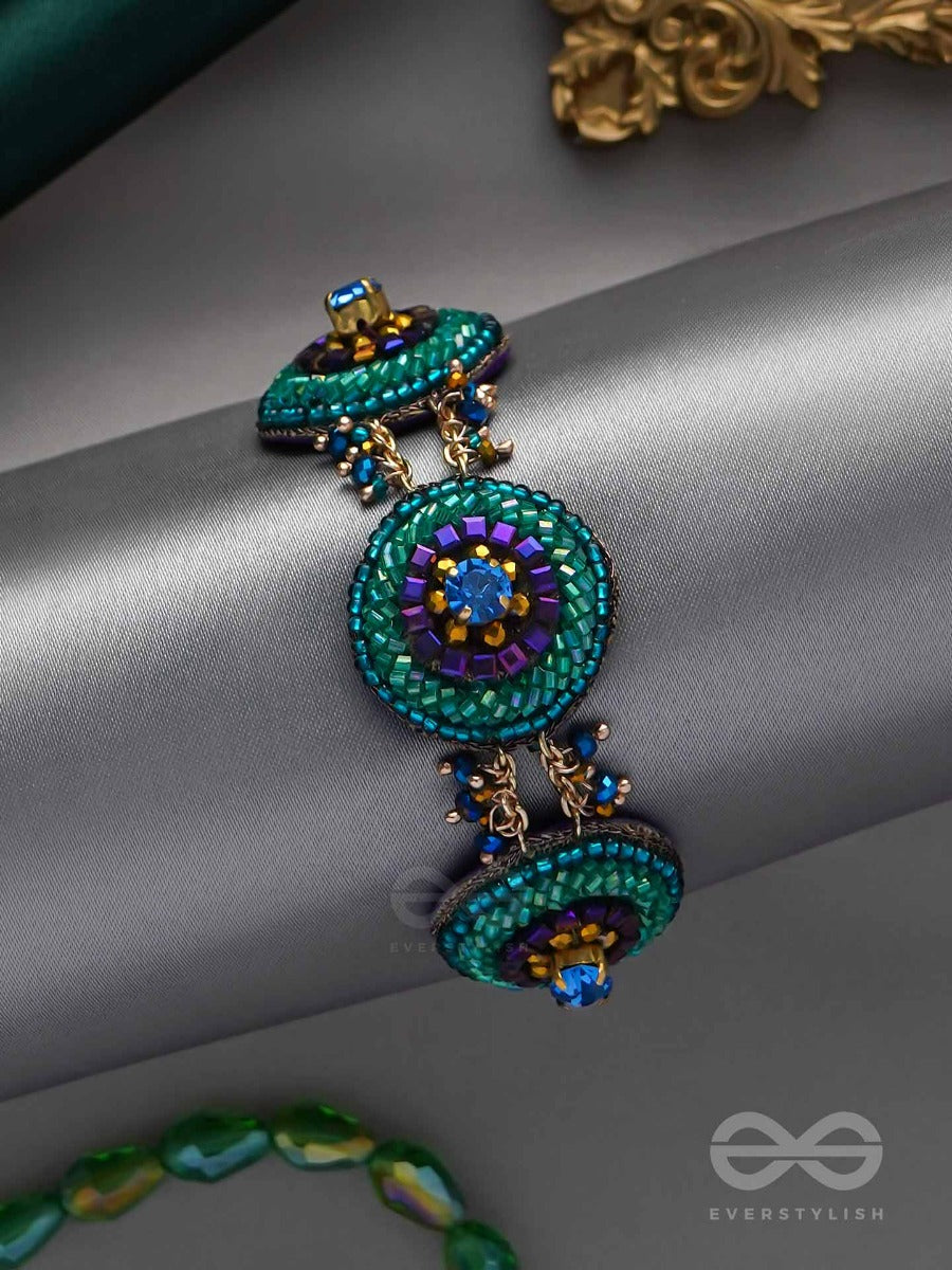 Subraja - Brilliantly Radiant - Beads, Stone And Cutdana Embroidered Bracelet