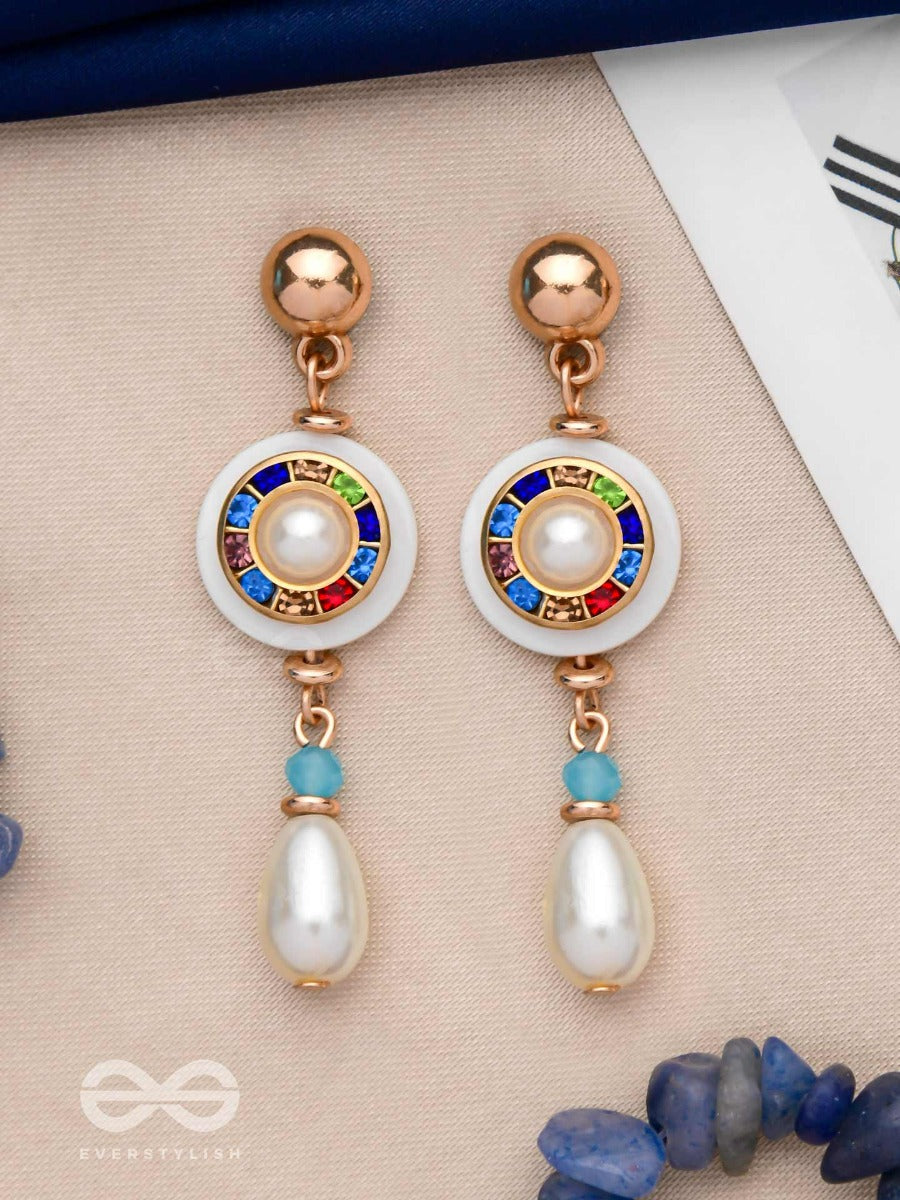 Dazzling Celestial Spin - Golden Drop Earrings