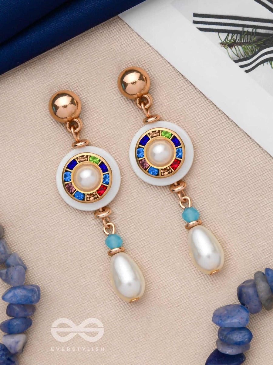 Dazzling Celestial Spin - Golden Drop Earrings