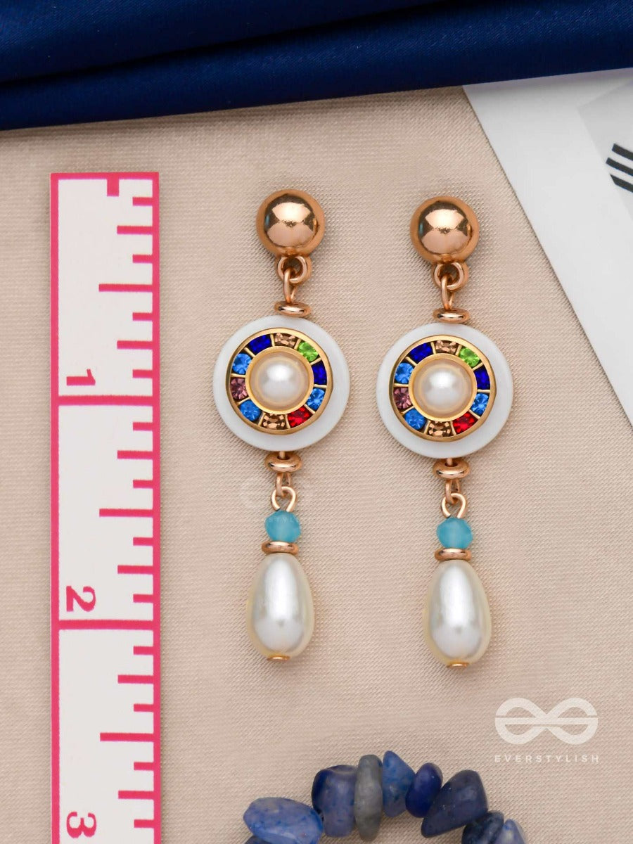 Dazzling Celestial Spin - Golden Drop Earrings