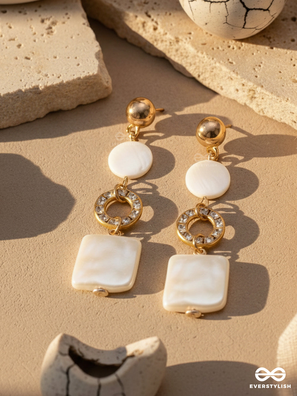 Lighthearted Chic Charm- Casual Drop Sandstone Earrings