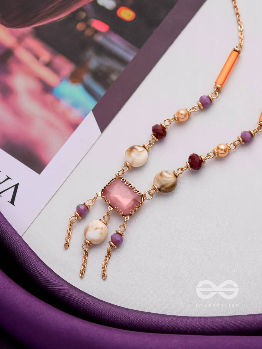 The Gem Carnivals- Multicolored Statement Sandstone Neckpiece With Anti-Tarnish Coating