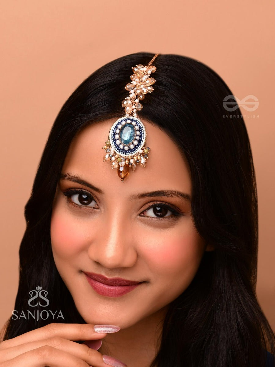 Pariba - A Royal Present - Stone And Beads Embroidered Maangtika