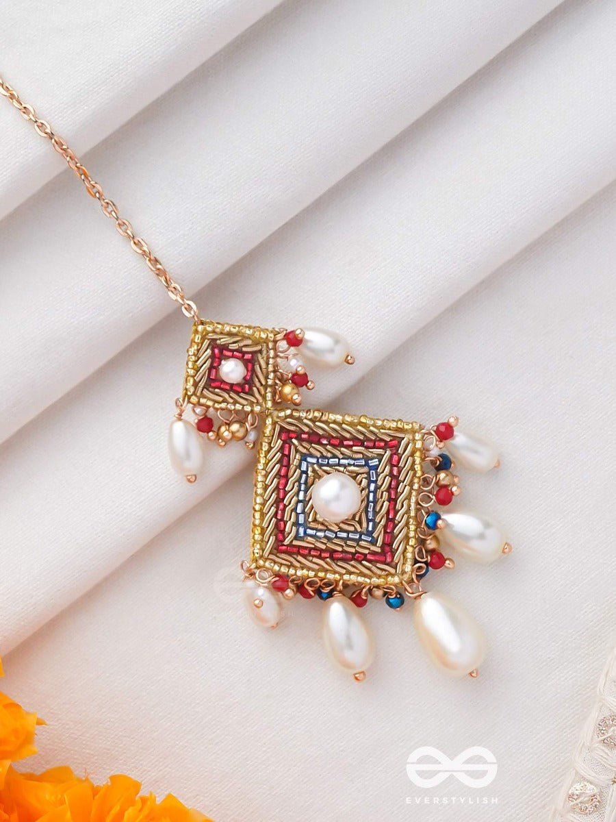 Aabhrya - Shelter Of Clouds - Pearls And Beads Embroidered Maangtika