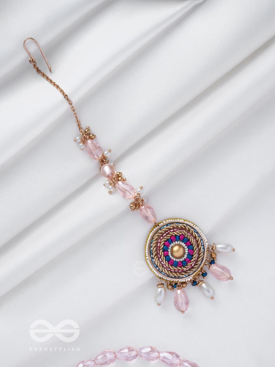 Atikopa - The Feeling Of Calmness - Beads, Cutdana And Glass Drop Embroidered Maangtika
