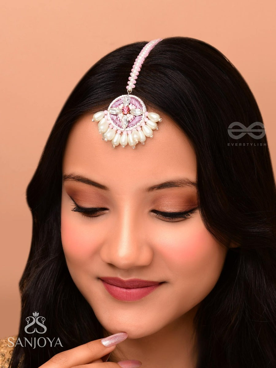 Mukhashri - Filled With Beauty - Stones, Cutdana And Beads Embroidered Maangtika