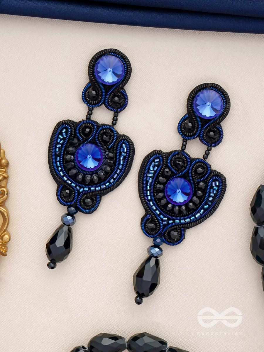 Avalamba - The Supported Curve - Stone And Beads Embroidered Earrings