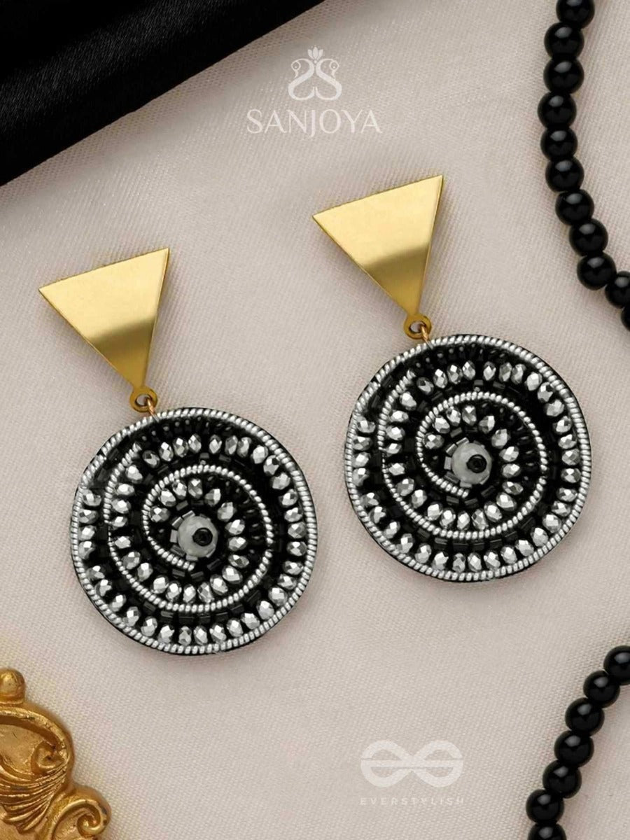Pragyalu - The Wise Choice - Beads And Cutdana Embroidered Earrings