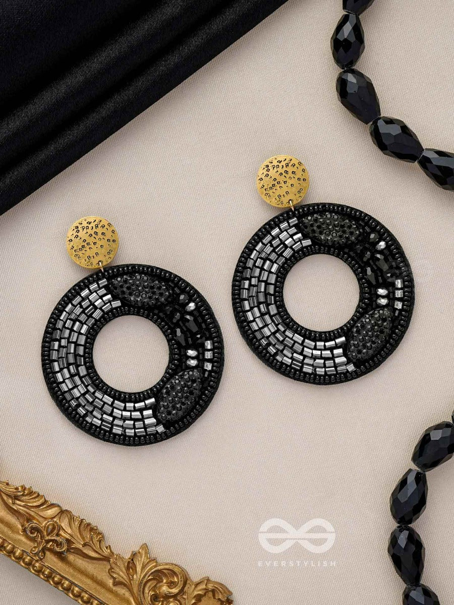 Ratrikrata - Created By Night - Beads And Cutdana Embroidered Earrings