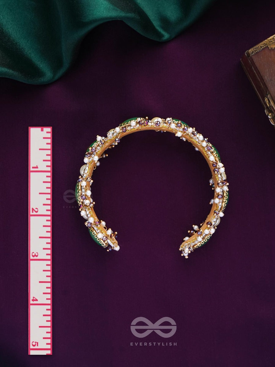 Parivaha - A Royal Treasure - Stone And Beads Embroidered Bangles (Set Of 2)