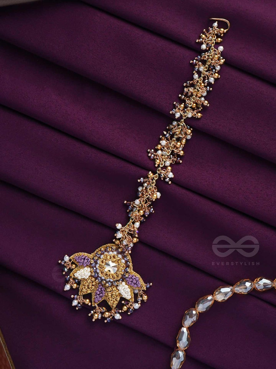 Lilodyana - Garden's Paradise - Beads And Stone Embroidered Maangtika