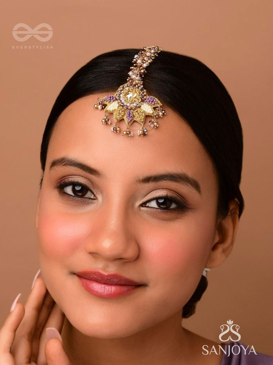 Lilodyana - Garden's Paradise - Beads And Stone Embroidered Maangtika