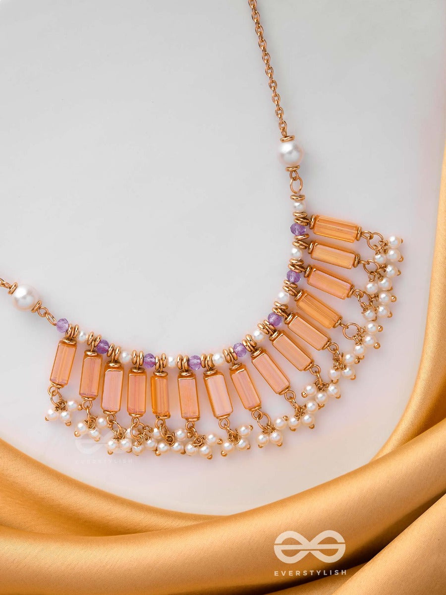 The Sunset Hues - Elegant Statement Neckpiece With Anti-Tarnish Coating