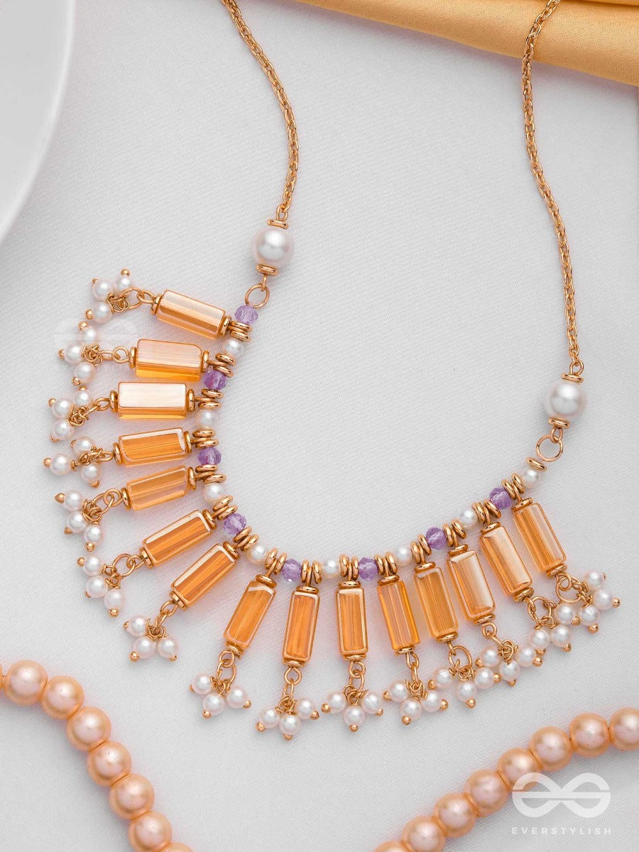 The Sunset Hues - Elegant Statement Neckpiece With Anti-Tarnish Coating