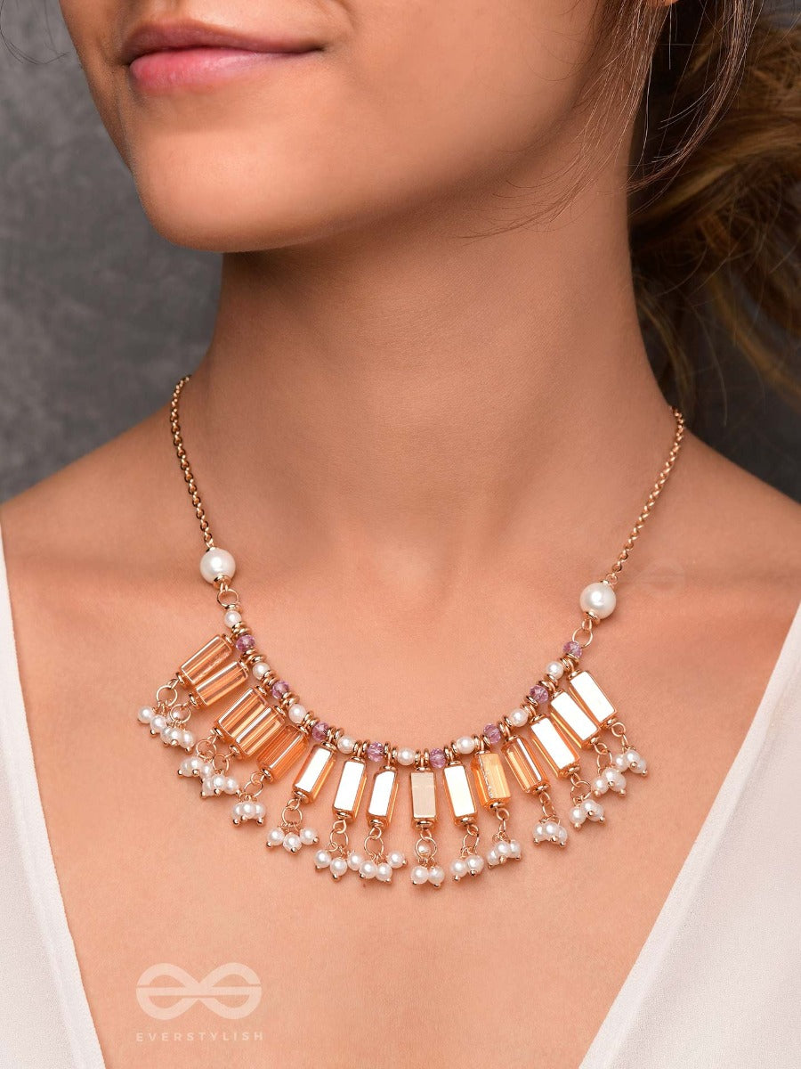 The Sunset Hues - Elegant Statement Neckpiece With Anti-Tarnish Coating
