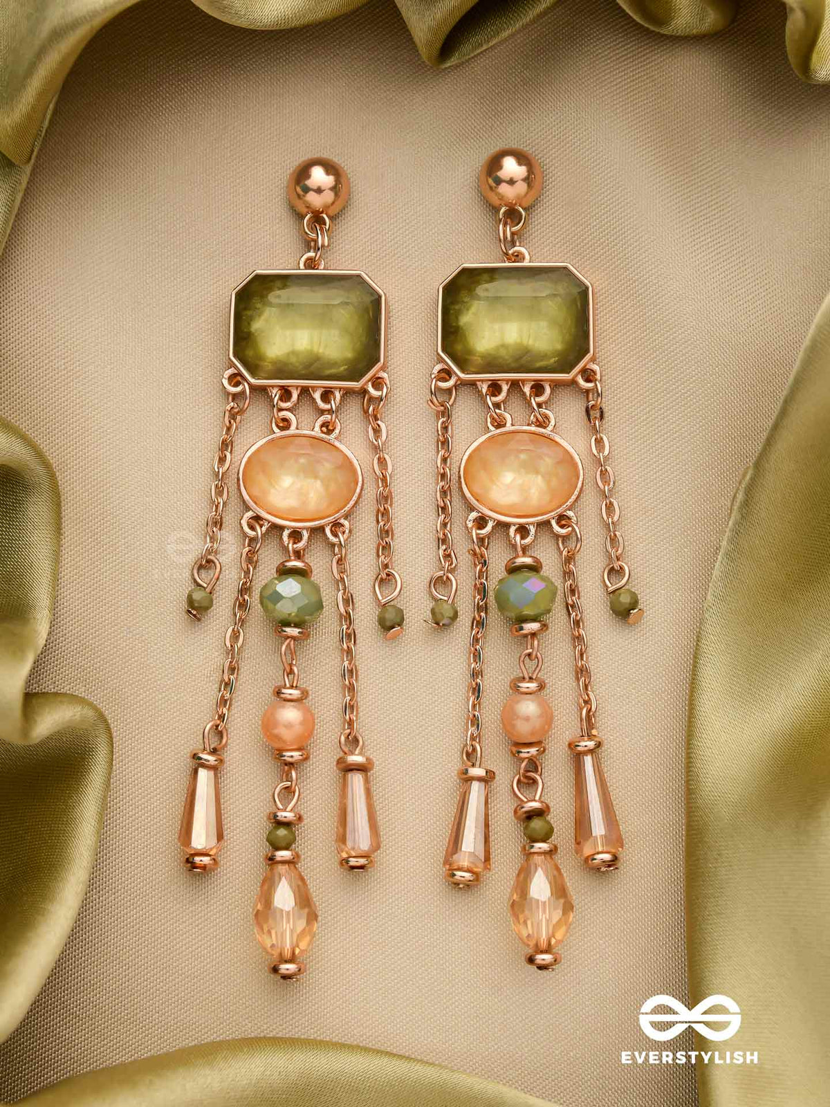 The Emerald Canopy - Embellished Drop Earrings