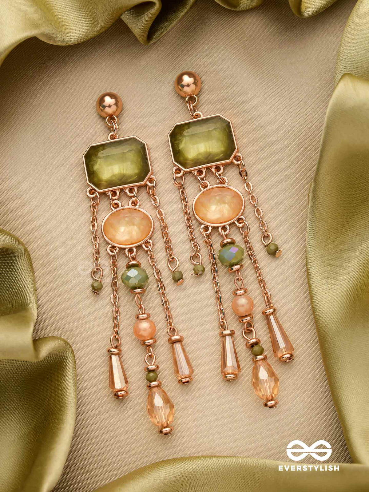 The Emerald Canopy - Embellished Drop Earrings