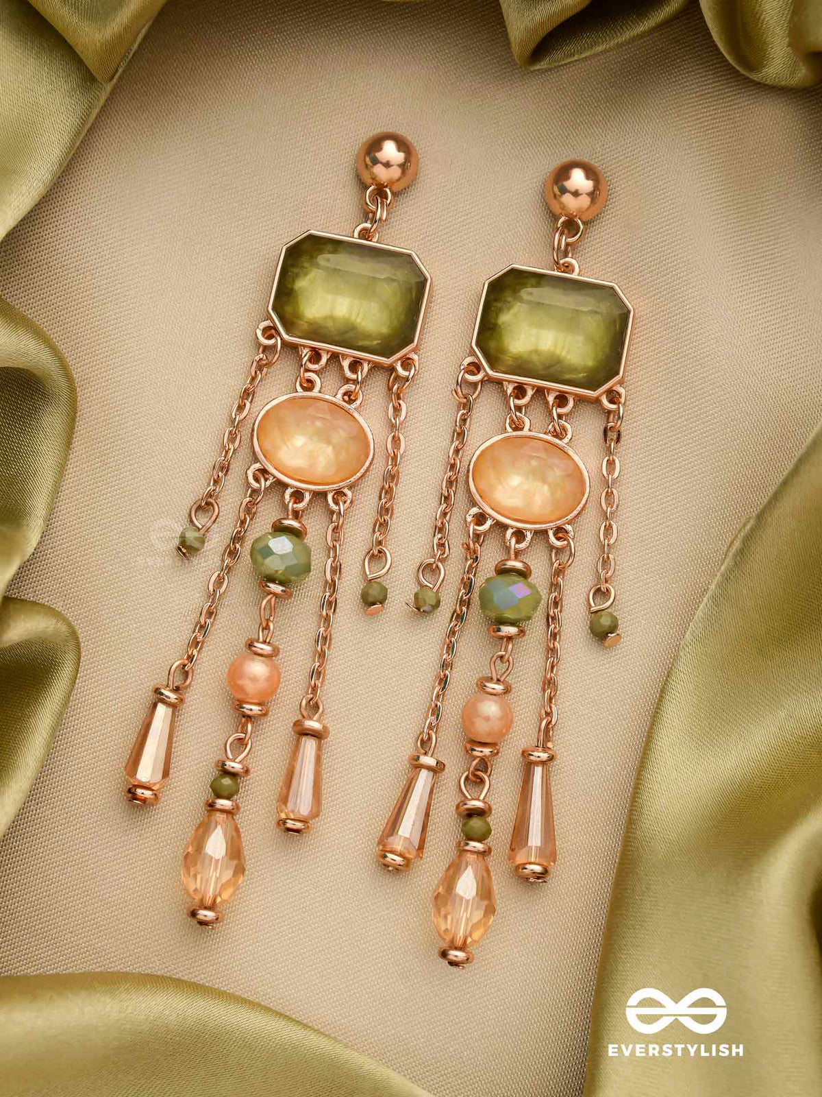 The Emerald Canopy - Embellished Drop Earrings