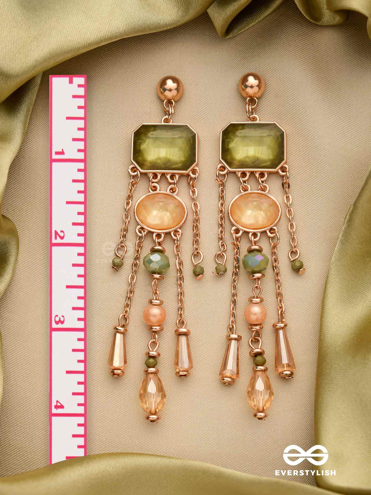 The Emerald Canopy - Embellished Drop Earrings