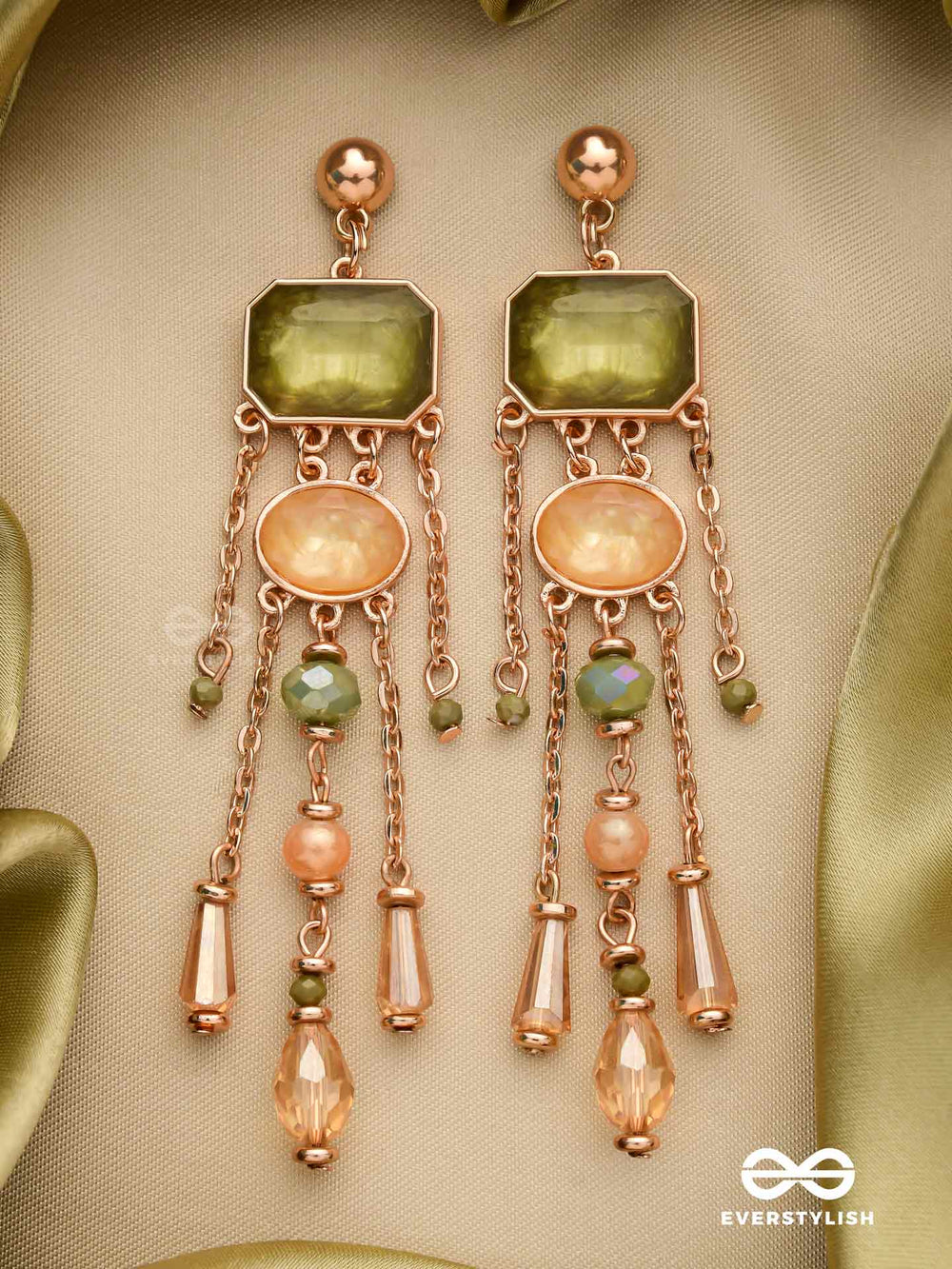 The Emerald Canopy - Embellished Drop Earrings