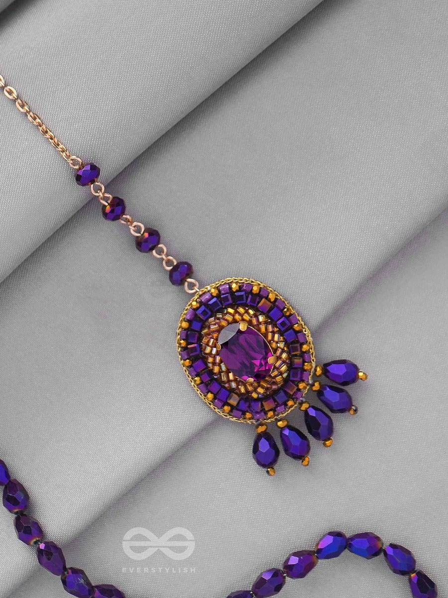 Praavrti - The Spiritual One - Stone, Cutdana And Beads Embroidered Maangtika