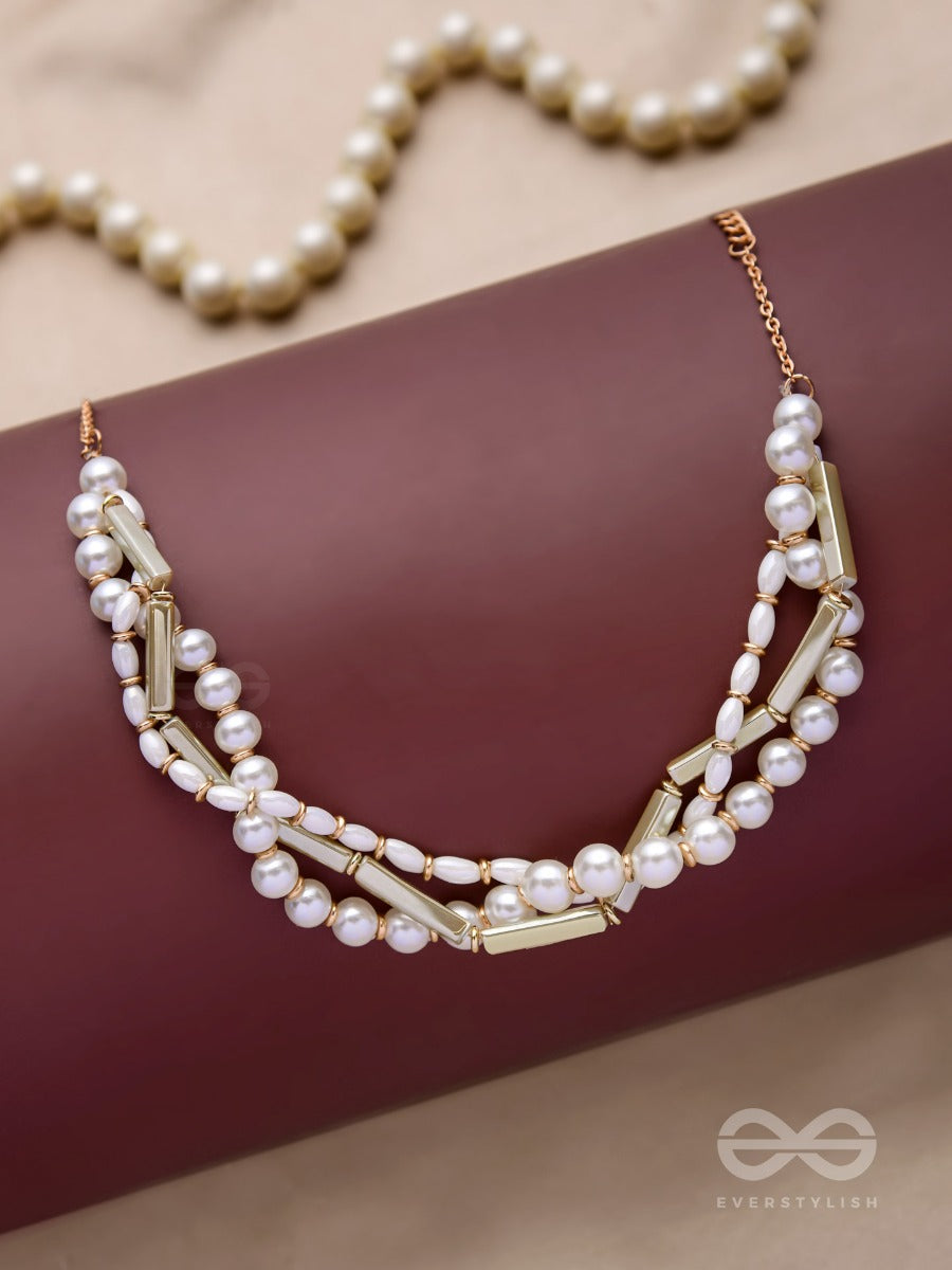 The Shoreline Shimmer - Golden Statement Neckpiece