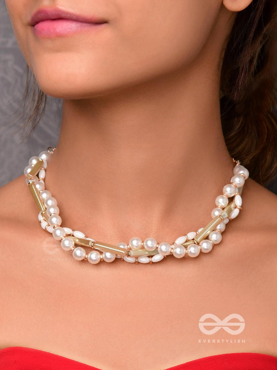 The Shoreline Shimmer - Golden Statement Neckpiece