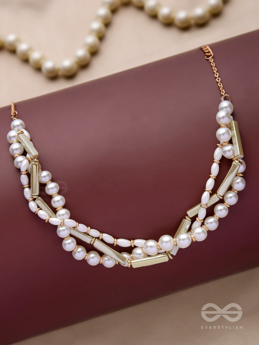 The Shoreline Shimmer - Golden Statement Neckpiece