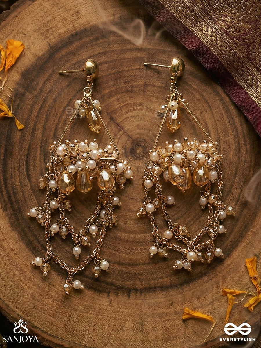 Abhrita - The Gleaming Layers - Golden Embellished Earrings