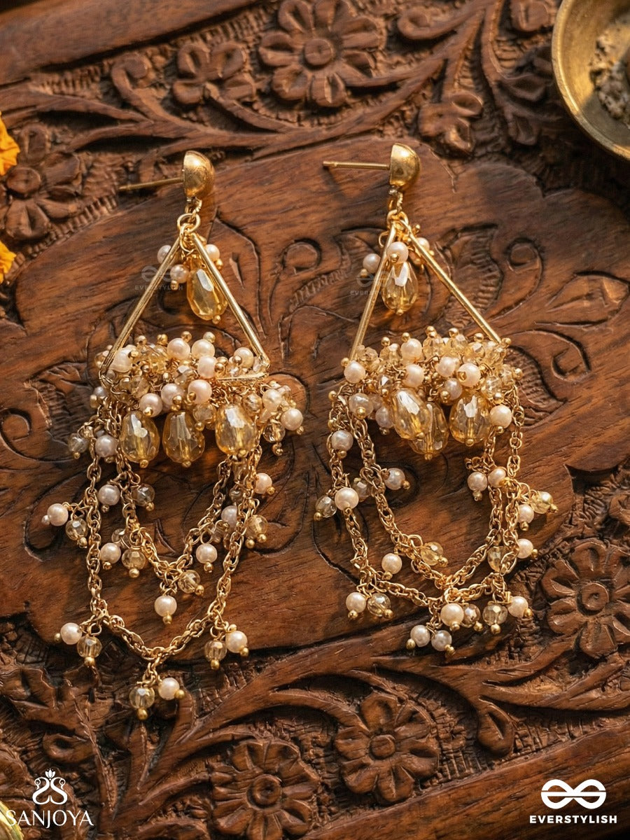Abhrita - The Gleaming Layers - Golden Embellished Earrings
