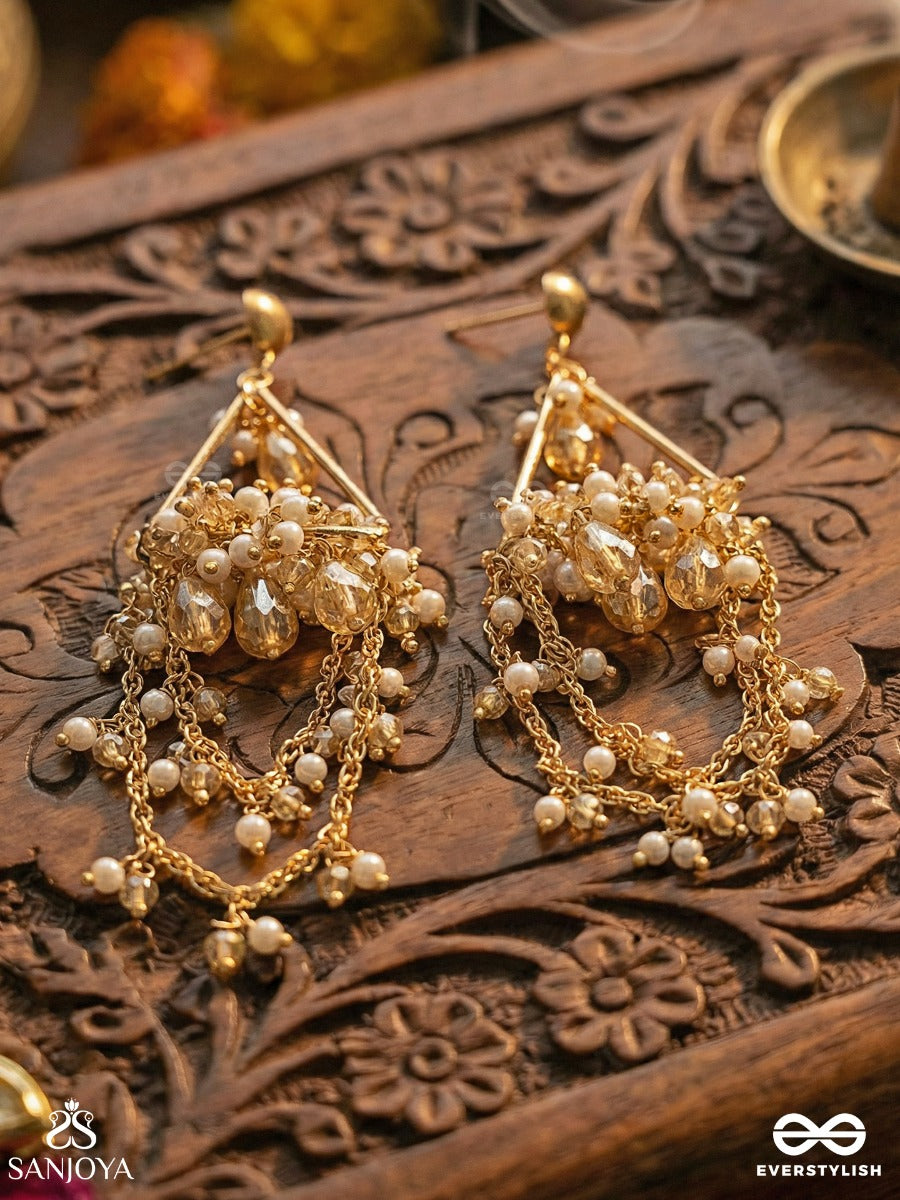 Abhrita - The Gleaming Layers - Golden Embellished Earrings