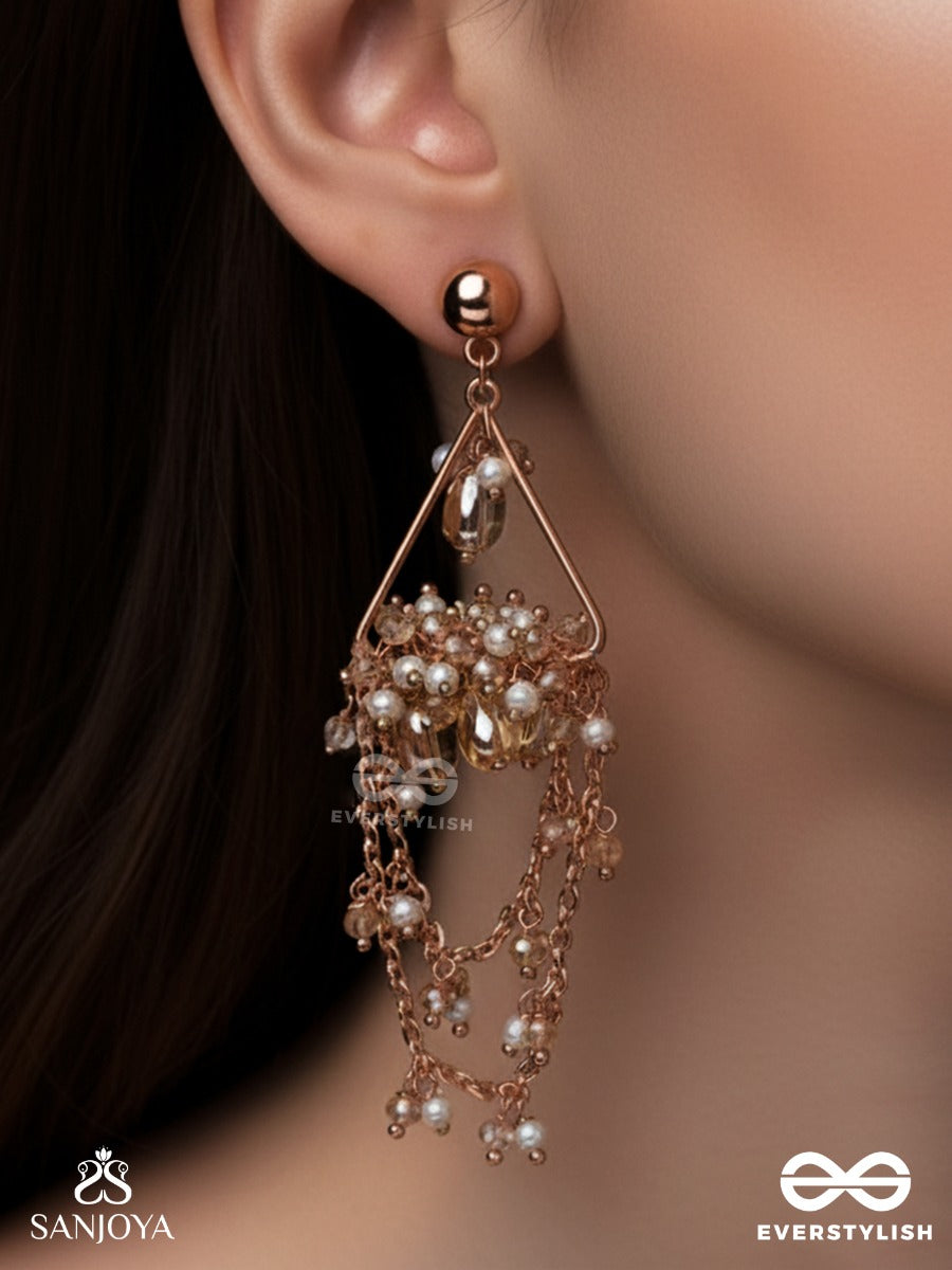 Abhrita - The Gleaming Layers - Golden Embellished Earrings