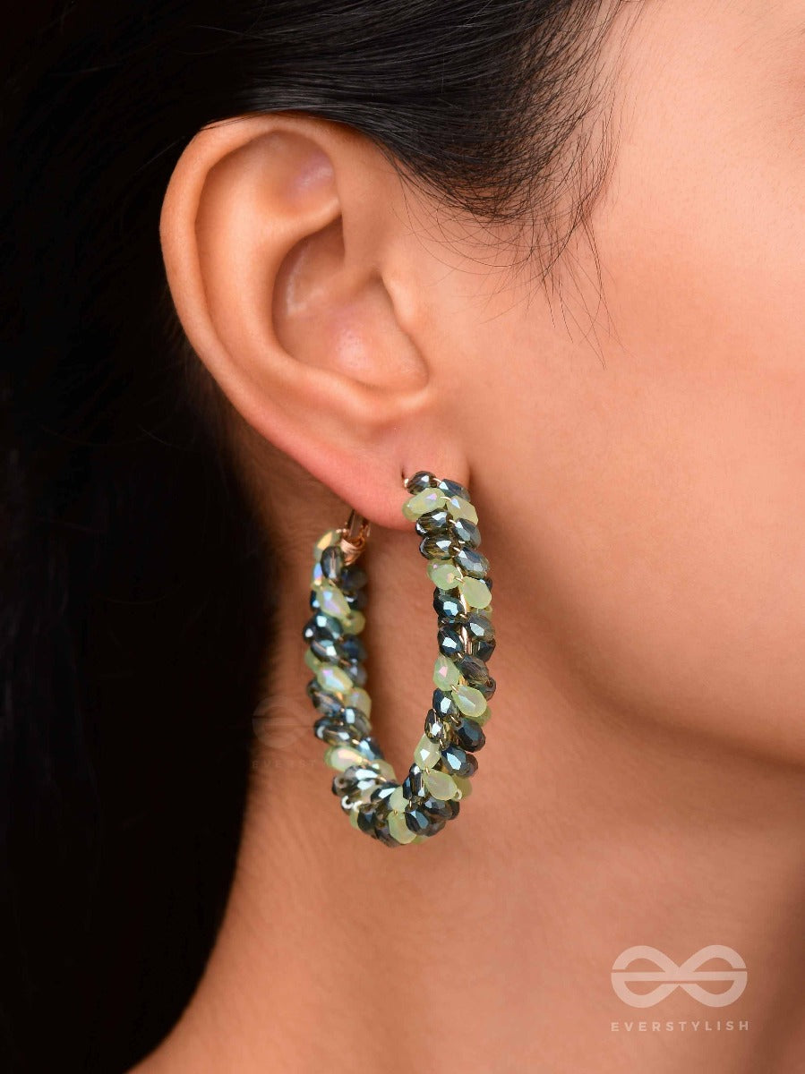 The Fern-Tastic Groove - Statement Beaded Hoops
