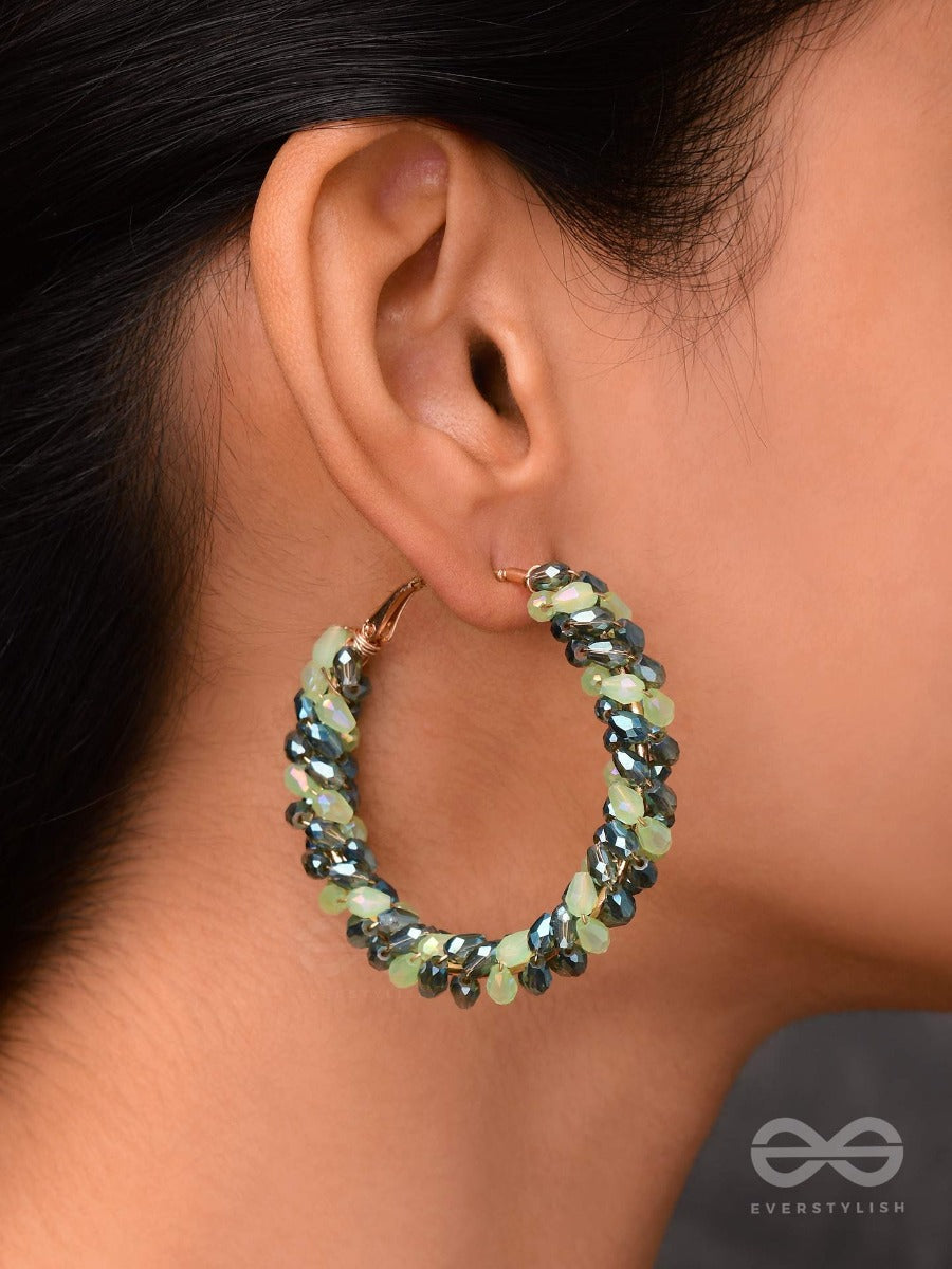 The Fern-Tastic Groove - Statement Beaded Hoops