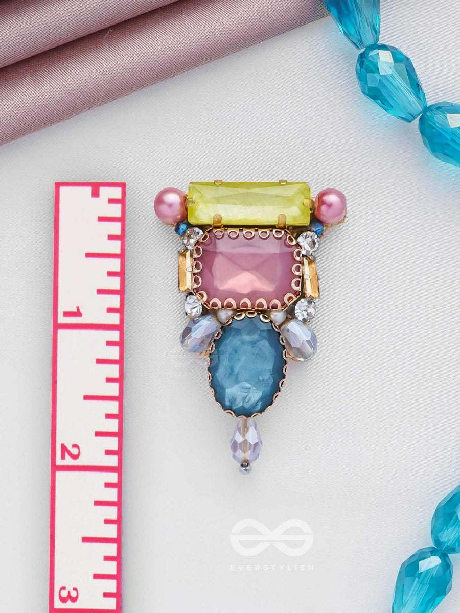 Shrita - Adorned With Stones - Stone, Pearls And Glass Drop Embroidered Earrings
