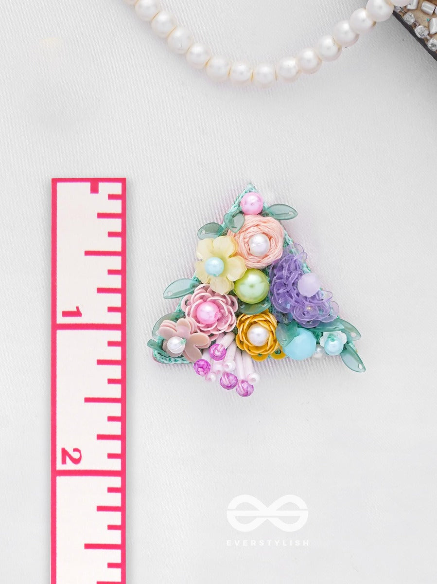 Prasuvani - Blooming Into Spring - Sequins, Beads And Pearls Embroidered Stud Earrings