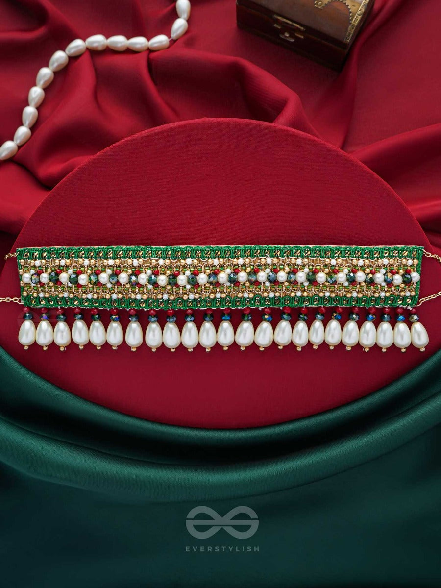 Shrimat - Decorated With Royalty - Pearls, Beads And Cutdana Hand Embroidered Neckpiece