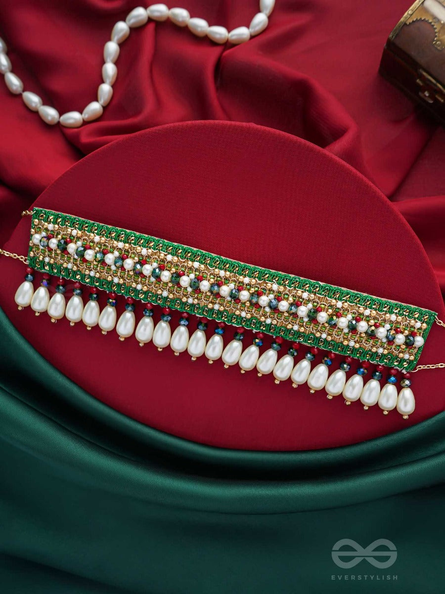 Shrimat - Decorated With Royalty - Pearls, Beads And Cutdana Hand Embroidered Neckpiece