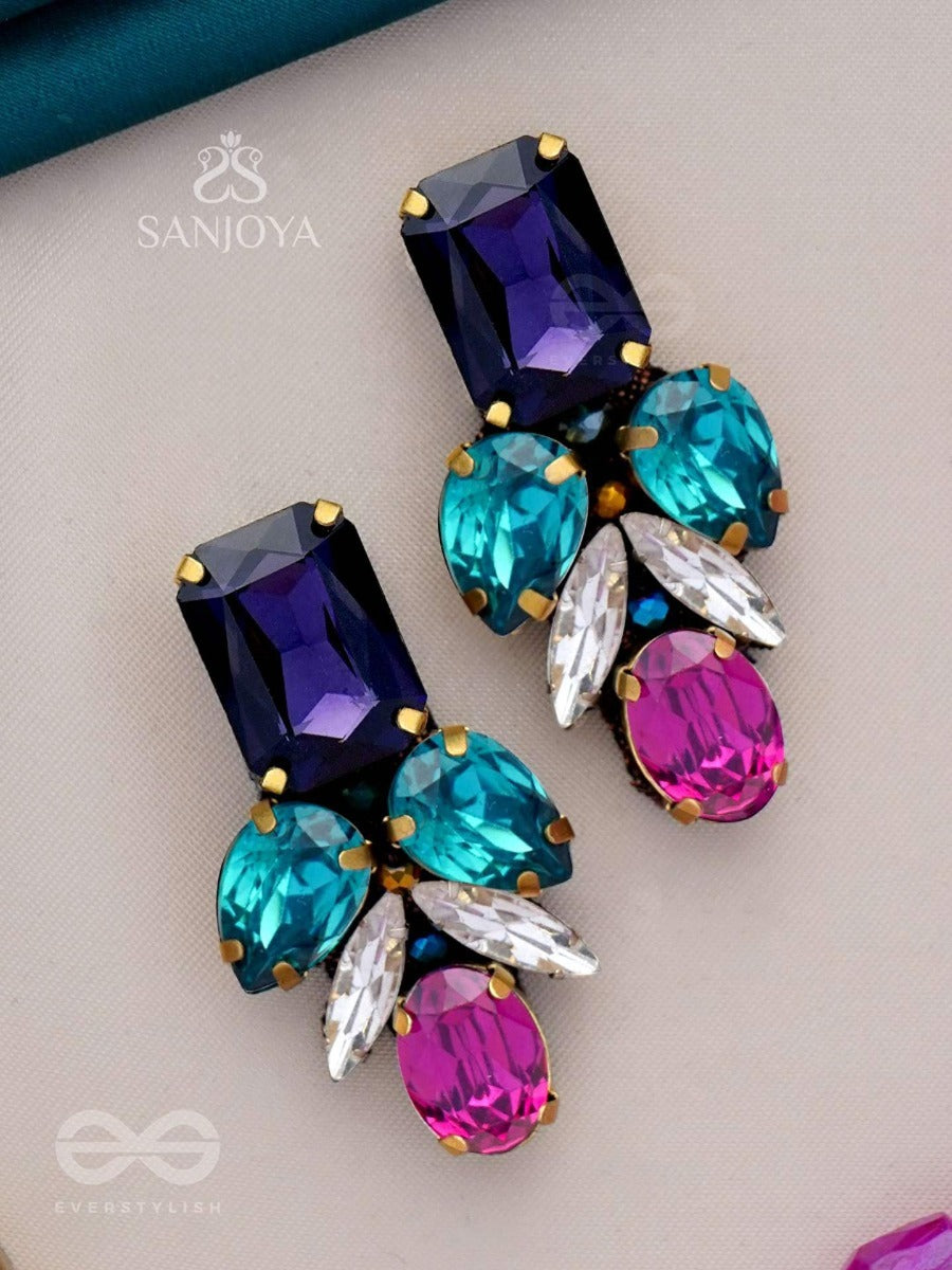 Varnaratna - The Colorful Glory - Stone Embroidered Earrings